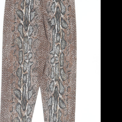 Womens UK Size 10 Papaya Regular Fit Capri Brown Trousers