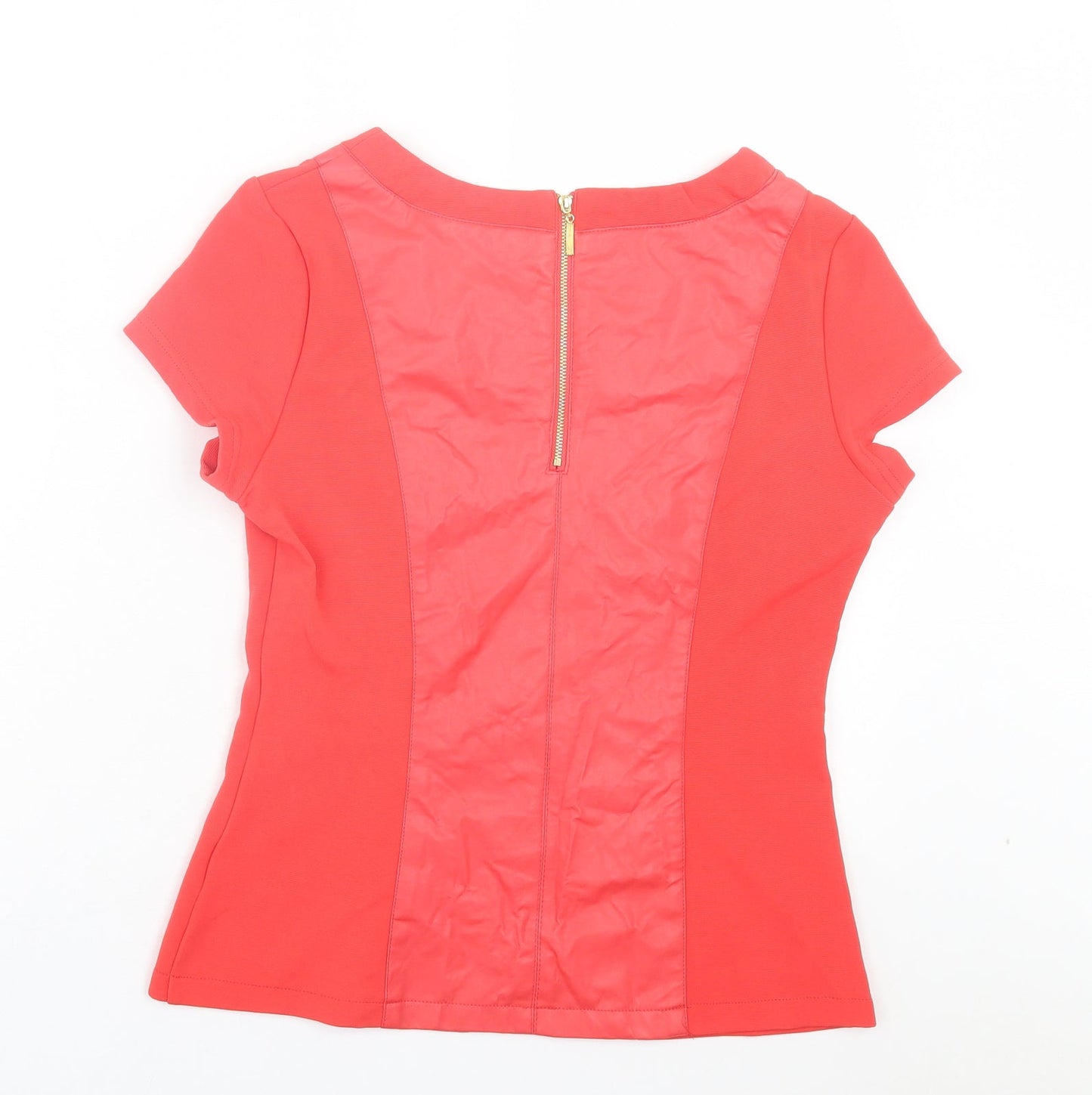 Pink Boom Womens Pink Polyester Basic T-Shirt Size S Crew Neck