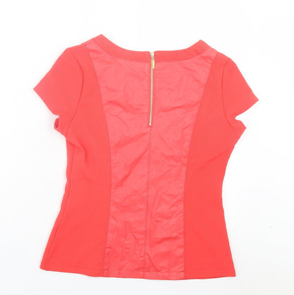 Pink Boom Womens Pink Polyester Basic T-Shirt Size S Crew Neck