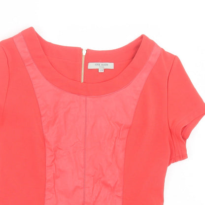 Pink Boom Womens Pink Polyester Basic T-Shirt Size S Crew Neck