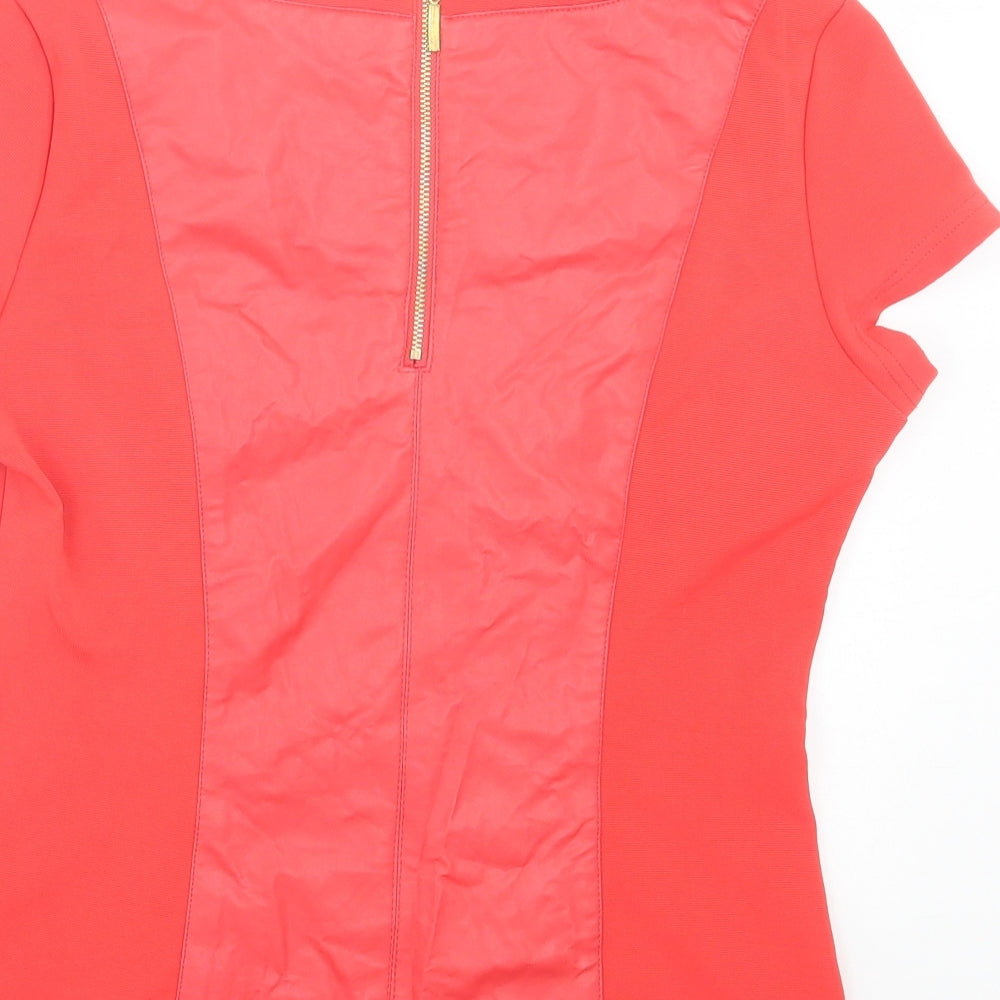 Pink Boom Womens Pink Polyester Basic T-Shirt Size S Crew Neck