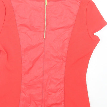Pink Boom Womens Pink Polyester Basic T-Shirt Size S Crew Neck