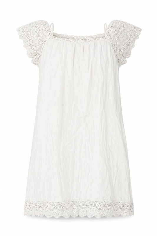 Preworn Womens White Cotton A-Line Size L Square Neck