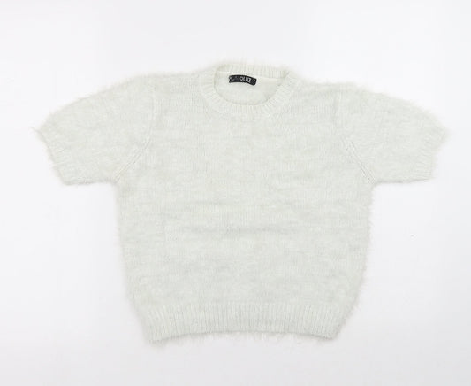 Womens UK Size S Quiz White Pullover Jumper