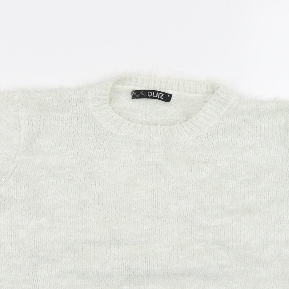Womens UK Size S Quiz White Pullover Jumper