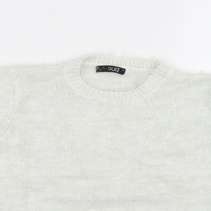 Womens UK Size S Quiz White Pullover Jumper