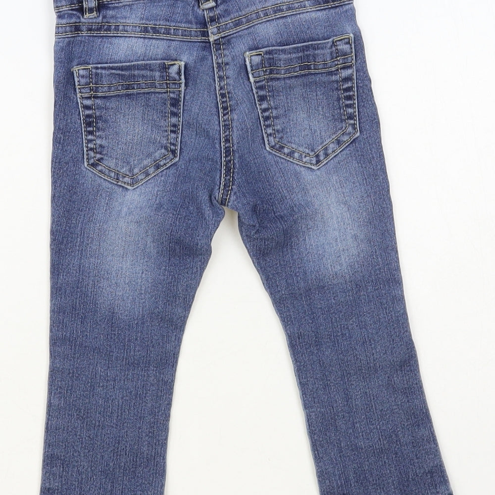 Benetton Boys Blue Cotton Straight Jeans Size 2 Years Regular Button