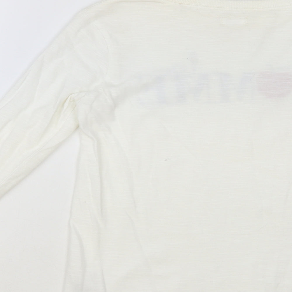 NEXT Girls White Cotton Pullover T-Shirt Size 12 Years Crew Neck Pullover - La Pomme