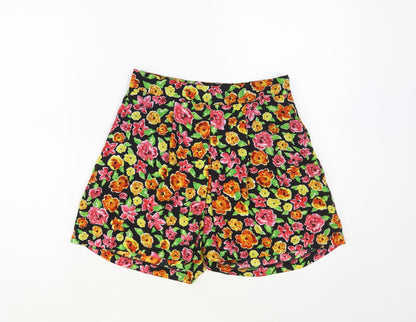 Savida Womens Multicoloured Floral Polyester Bermuda Shorts Size S L4 in Regular Zip