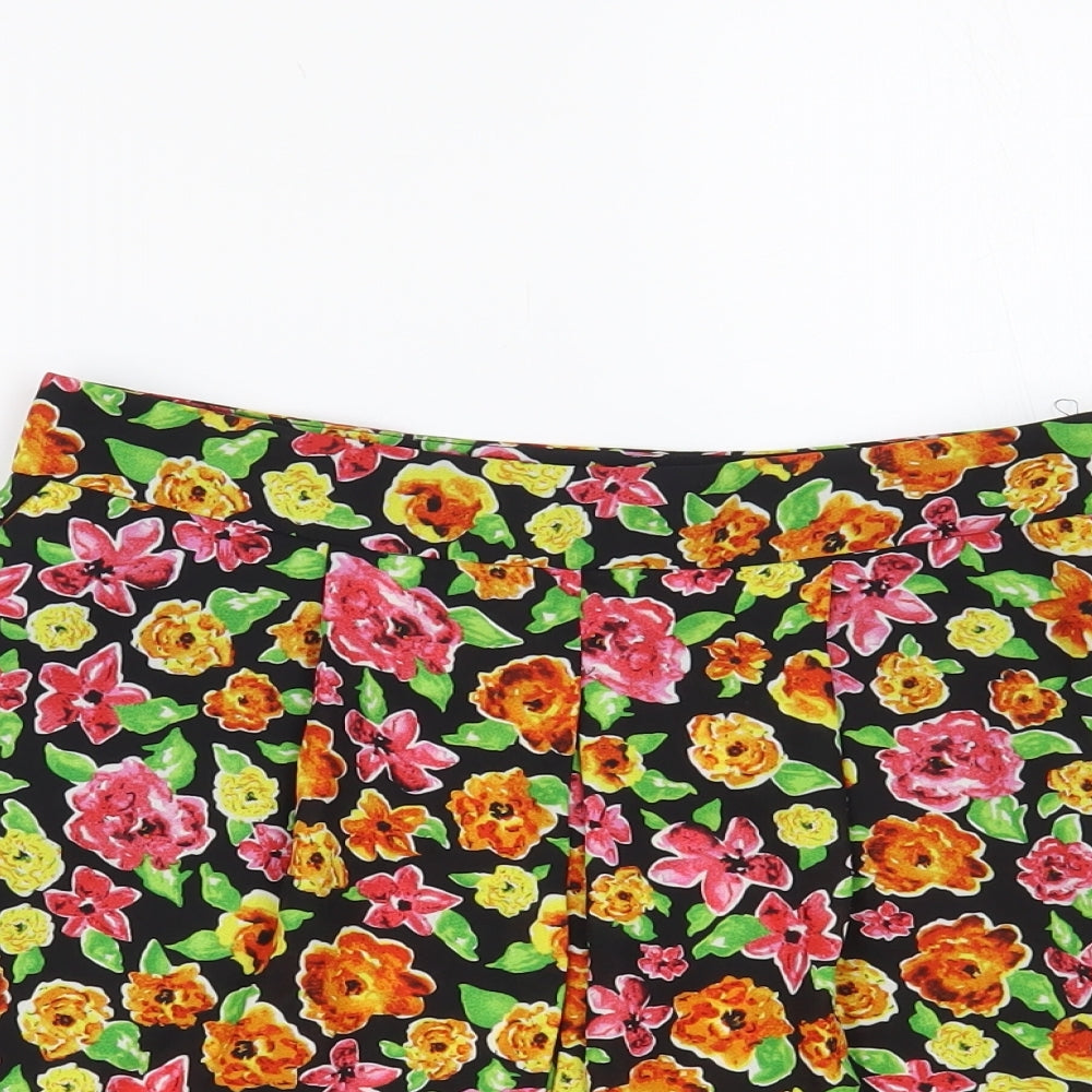 Savida Womens Multicoloured Floral Polyester Bermuda Shorts Size S L4 in Regular Zip
