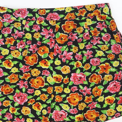 Savida Womens Multicoloured Floral Polyester Bermuda Shorts Size S L4 in Regular Zip