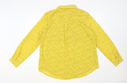 Womens UK Size L Preworn Yellow Basic Button-Up