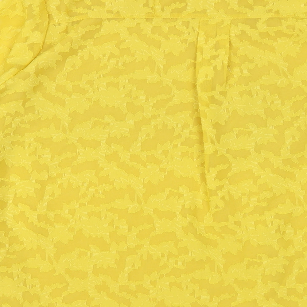 Womens UK Size L Preworn Yellow Basic Button-Up