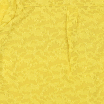 Womens UK Size L Preworn Yellow Basic Button-Up