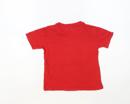 Rebrinde Boys Red Cotton Pullover T-Shirt Size 4 Years Crew Neck Pullover - Aveng Bros
