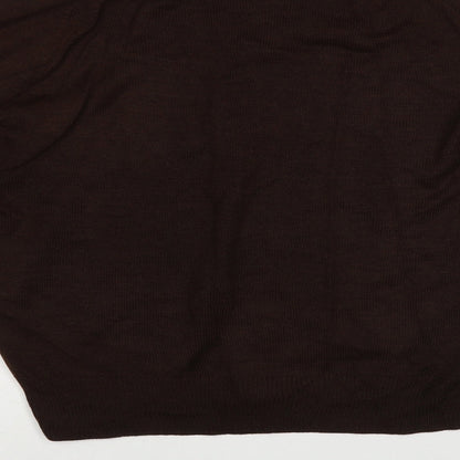 Slazenger Womens Brown V-Neck Acrylic Pullover Jumper Size XL