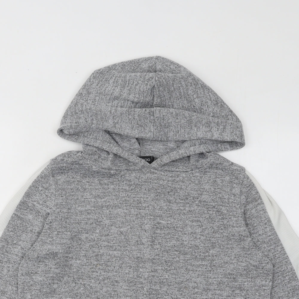 Boohoo Womens Grey Acrylic Pullover Hoodie Size 6 Pullover