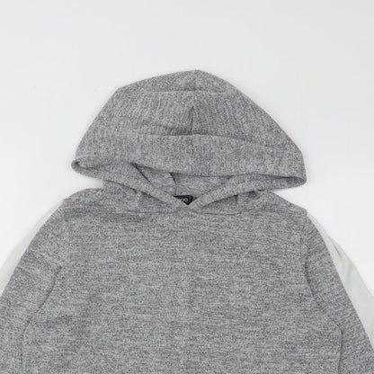 Boohoo Womens Grey Acrylic Pullover Hoodie Size 6 Pullover