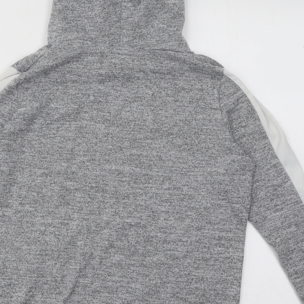 Boohoo Womens Grey Acrylic Pullover Hoodie Size 6 Pullover