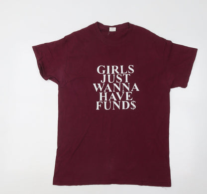 Womens UK Size M Gildan Purple Basic T-Shirt