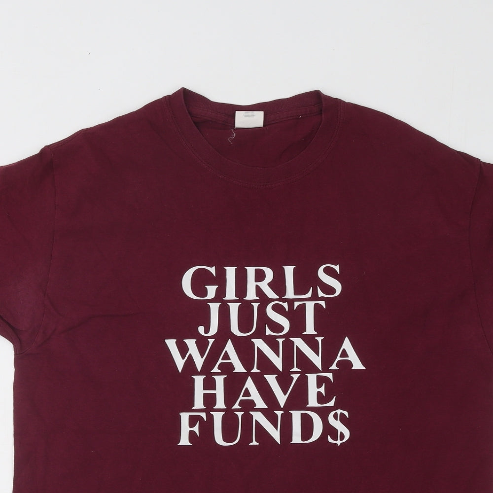 Womens UK Size M Gildan Purple Basic T-Shirt