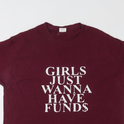 Womens UK Size M Gildan Purple Basic T-Shirt