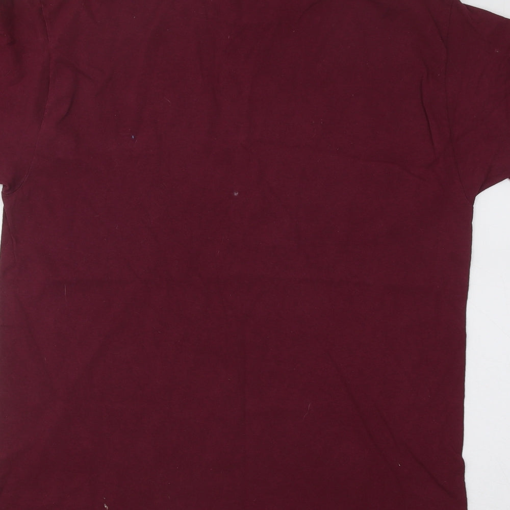 Womens UK Size M Gildan Purple Basic T-Shirt