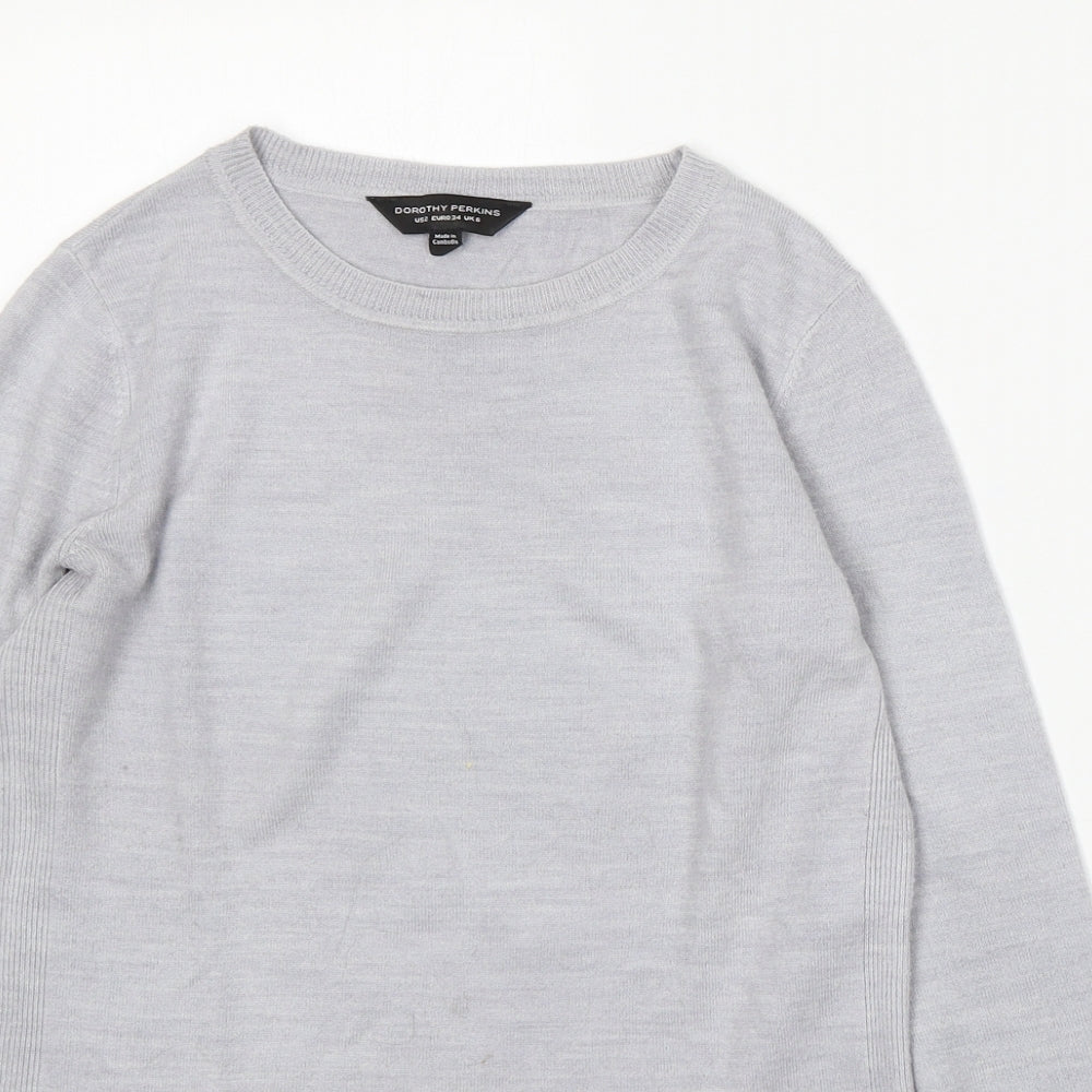 Womens UK Size 6 Dorothy Perkins Grey Pullover Jumper