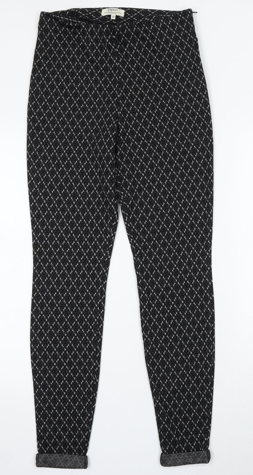 Womens UK Size 10 Papaya Regular Fit  Black Trousers