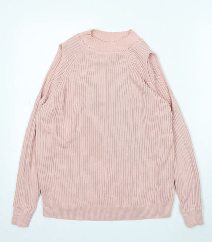 Womens UK Size M Divided Pink Pullover Jumper