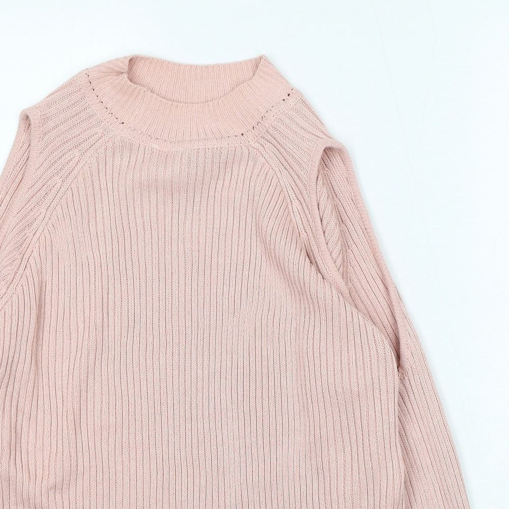 Womens UK Size M Divided Pink Pullover Jumper