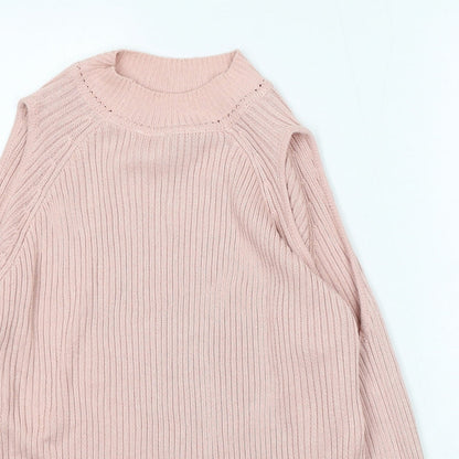 Womens UK Size M Divided Pink Pullover Jumper