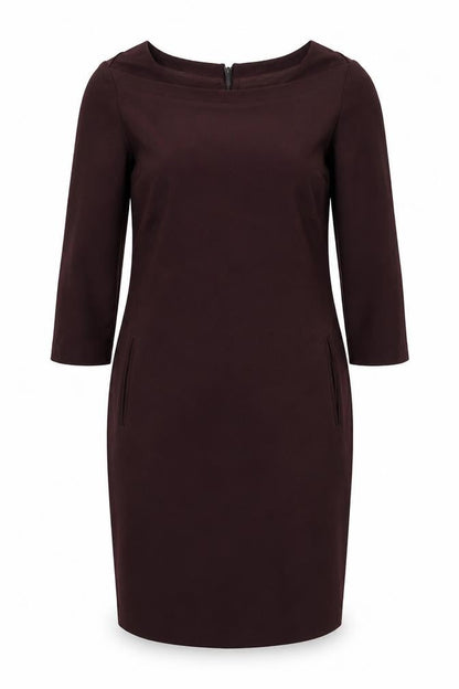 Sandwich Womens Red Polyester Pencil Dress Size 12 Round Neck Zip