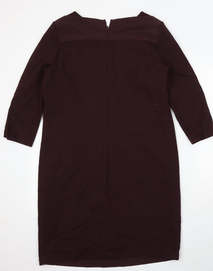 Sandwich Womens Red Polyester Pencil Dress Size 12 Round Neck Zip