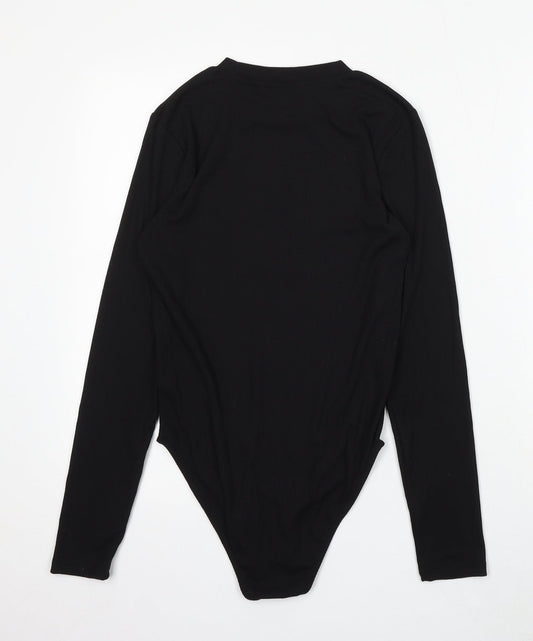 F&F Womens Black Polyester Playsuit One-Piece Size 8 Snap