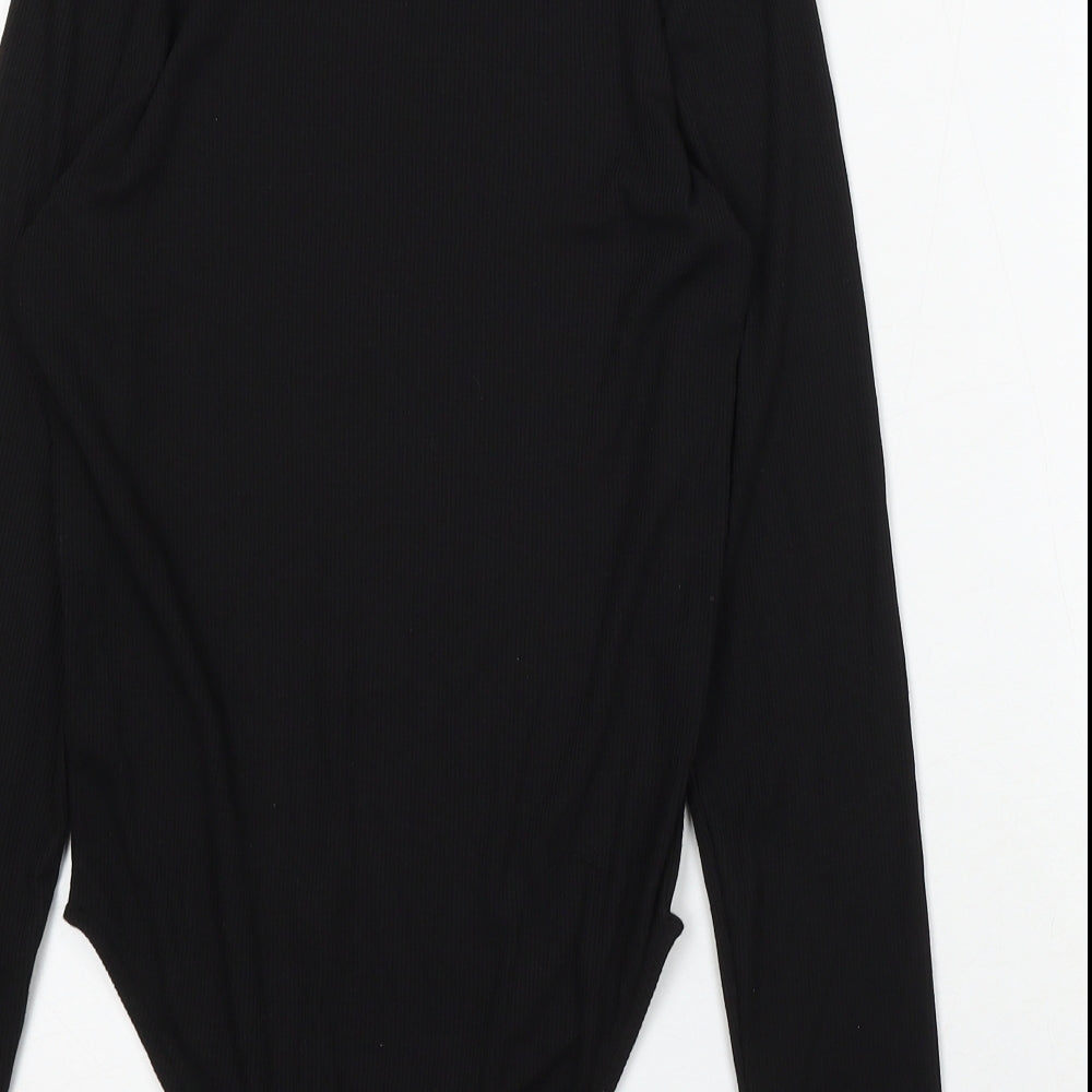 F&F Womens Black Polyester Playsuit One-Piece Size 8 Snap