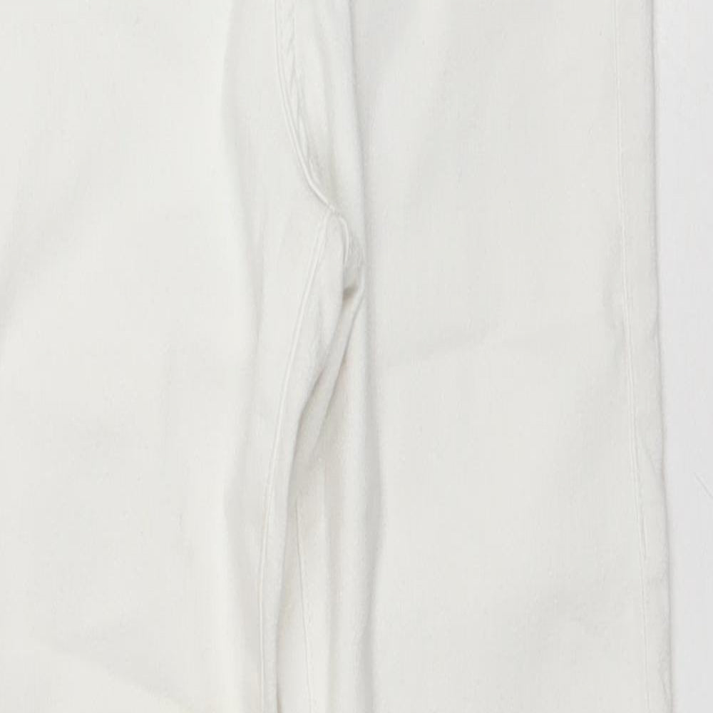 Topshop Womens White Cotton Skinny Jeans Size 6 L24 in Regular Zip