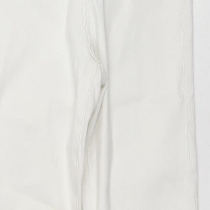 Topshop Womens White Cotton Skinny Jeans Size 6 L24 in Regular Zip