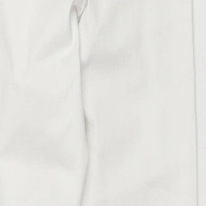 Topshop Womens White Cotton Skinny Jeans Size 6 L24 in Regular Zip