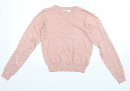 Tiffosi Womens Pink Round Neck Polka Dot Viscose Pullover Jumper Size 6