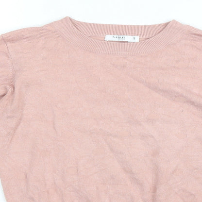 Tiffosi Womens Pink Round Neck Polka Dot Viscose Pullover Jumper Size 6
