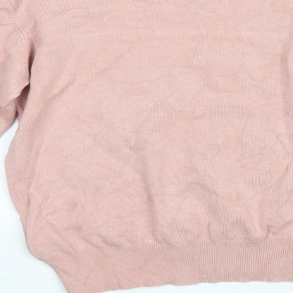 Tiffosi Womens Pink Round Neck Polka Dot Viscose Pullover Jumper Size 6