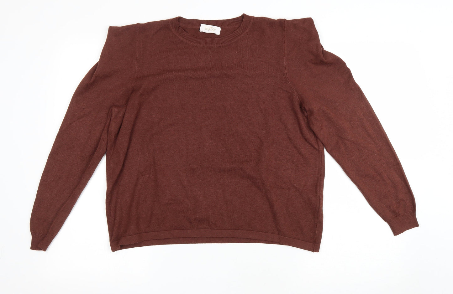 LOKITA Womens Brown Round Neck Viscose Pullover Jumper Size L