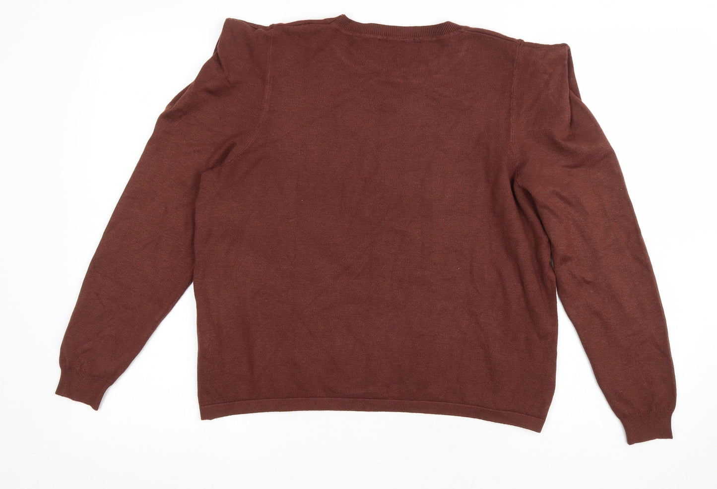 LOKITA Womens Brown Round Neck Viscose Pullover Jumper Size L