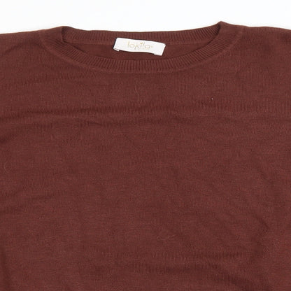 LOKITA Womens Brown Round Neck Viscose Pullover Jumper Size L