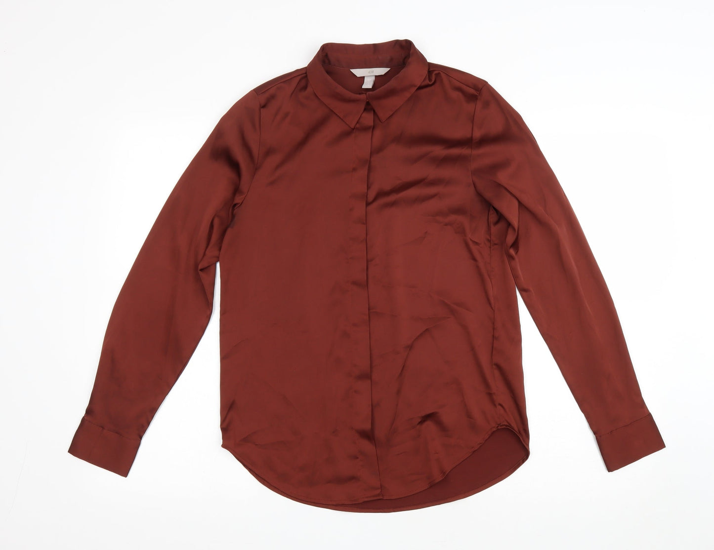 Womens UK Size 32 H&M Brown Basic Button-Up