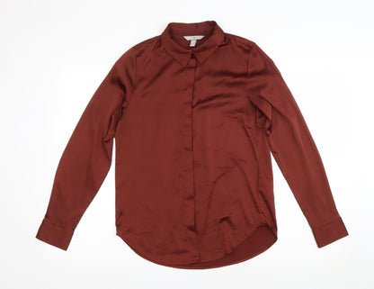 Womens UK Size 32 H&M Brown Basic Button-Up