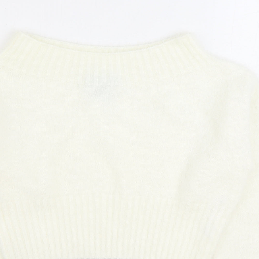 915 Generation Girls White Round Neck Nylon Pullover Jumper Size 12-13 Years Pullover - Cropped