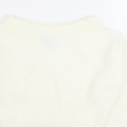 915 Generation Girls White Round Neck Nylon Pullover Jumper Size 12-13 Years Pullover - Cropped