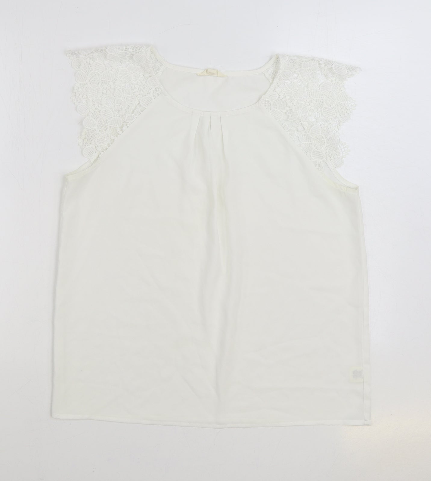 Womens UK Size M Adiva White Basic Blouse